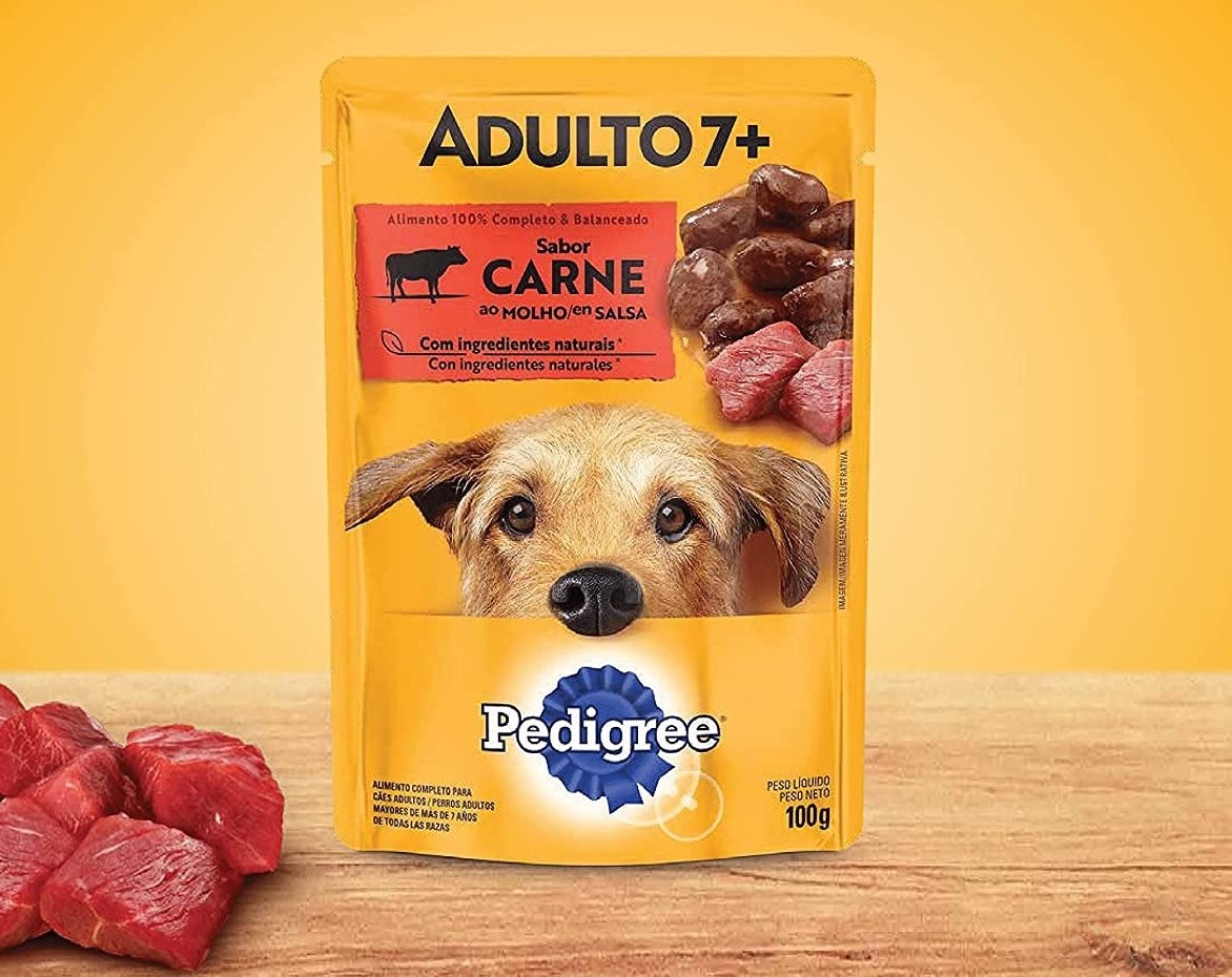 Ração Úmida Para Cachorros Pedigree Sachê Carne ao Molho Adultos Sênior 7+ Anos 100g na Amazon
