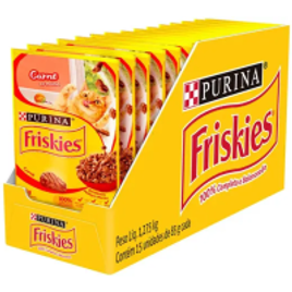 Ração Úmida para Gato Adulta Sachê Purina Friskies Carne ao Molho 85g - 15 Unidades na Magazine Luiza