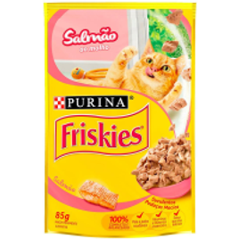 Ração Úmida para Gatos Purina Friskies Adultos Salmão ao Molho 85g - 15 Unidades na Casas Bahia