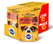 Ração Úmida Pedigree Sachê Carne Ao Molho Para Cães Adultos De Raças Pequenas – Leve 12 Pague 10 na Amazon