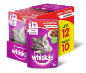 Ração Úmida Whiskas 12un Sachê Carne Ao Molho Para Gatos Adultos – Leve 12 Pague 10 na Amazon