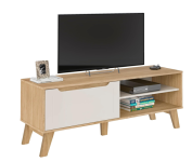 Rack para Tv ate 60″ com porta basculante LOTUS cor Carvalho com Off White – Artely na Amazon