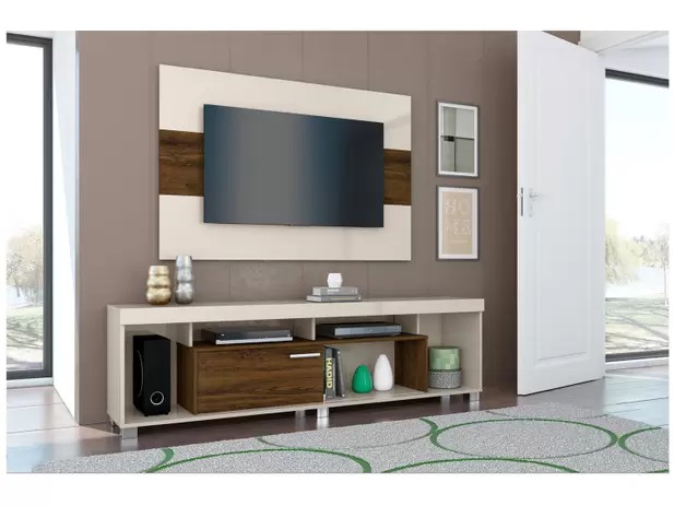 Rack para TV até 65” com Painel até 50” – 1 Porta de Correr Madetec Tomaz na Magazine Luiza