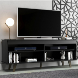 Rack para TV até 65 Polegadas Pés Palito Retrô Atlanta J Carvalho Preto na Casas Bahia