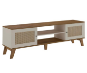 Rack para Tv ate 75″ com 2 portas CHARLOTTE cor Pinho/Off White – Artely na Amazon