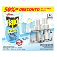 Raid Refil Líquido Repelente Elétrico 45 Noites Family 2 Unidades na Amazon