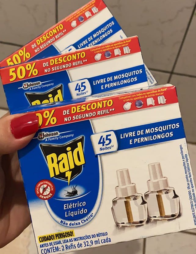 Raid Repelente Eletrico Líquido Refil, Até 45 Noites de Proteção, 2 unidades de 32,9ml na Amazon