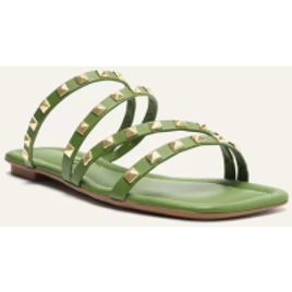 Rasteira Tiras Spikes Verde MY Shoes na ZZ Mall