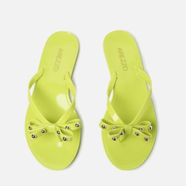 Rasteira Verde Arezzo Lime Flat Laço Brizza na ZZ Mall