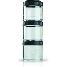 Recipientes de armazenamento de alimentos da BlenderBottle GoStak para proteína em pó lanches saudáveis e controle de porção 100 cc pacote com 3 preto na Amazon