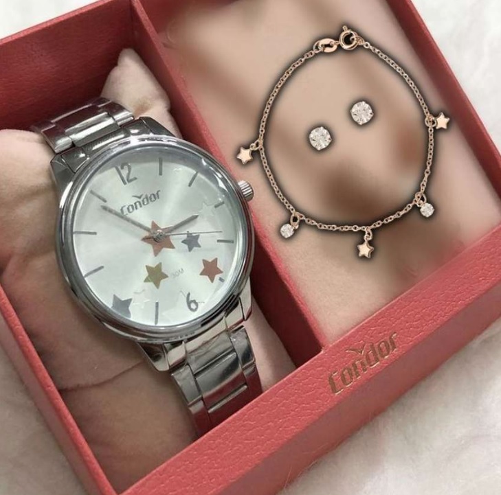 Relógio Feminino Analógico Condor COPC21AEDU/K4K – Prata com Acessórios na Magazine Luiza