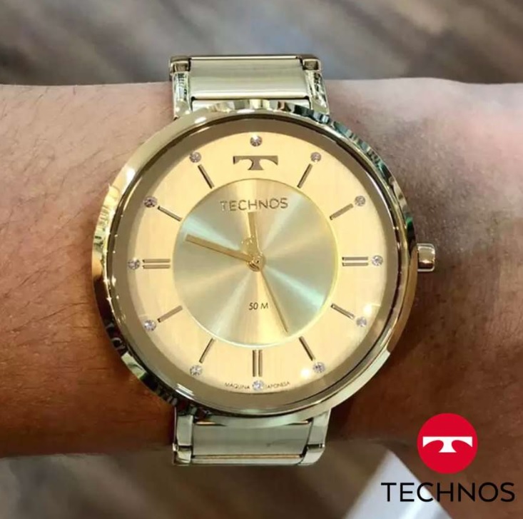 Relógio Technos Feminino Brilho Dourado – 2035MTA/1D na Amazon