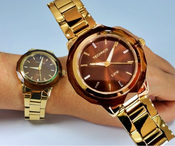 Relógio Technos Feminino Crystal Dourado – 2035MCM/4M na Amazon