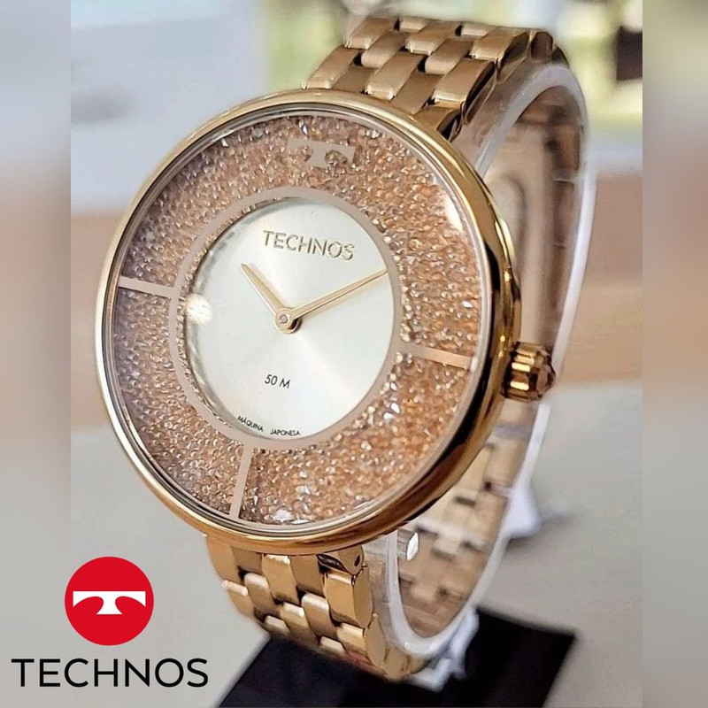 Relógio Technos Feminino Crystal Rosé – 2025LTR/1C na Amazon