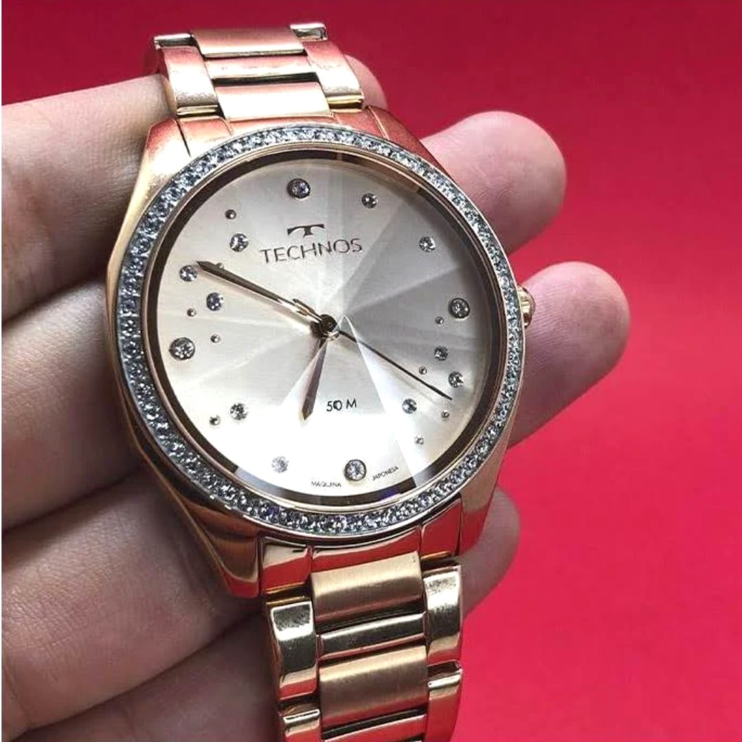 Relógio Technos Feminino Crystal Rosé – 2036MMH/1T na Amazon