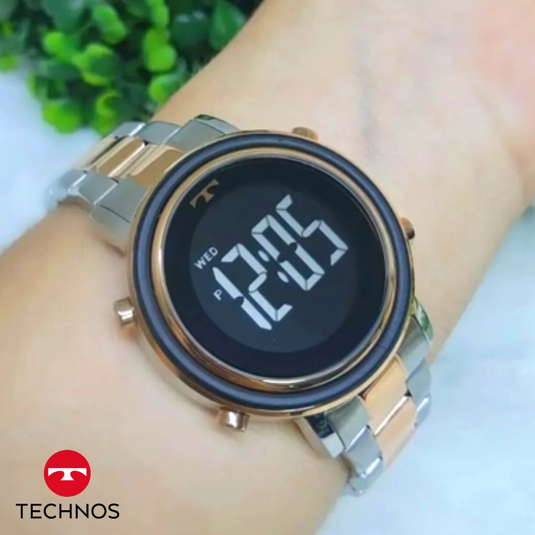 Relógio Technos Feminino Digital Bicolor – BJ3059AB/5P na Amazon
