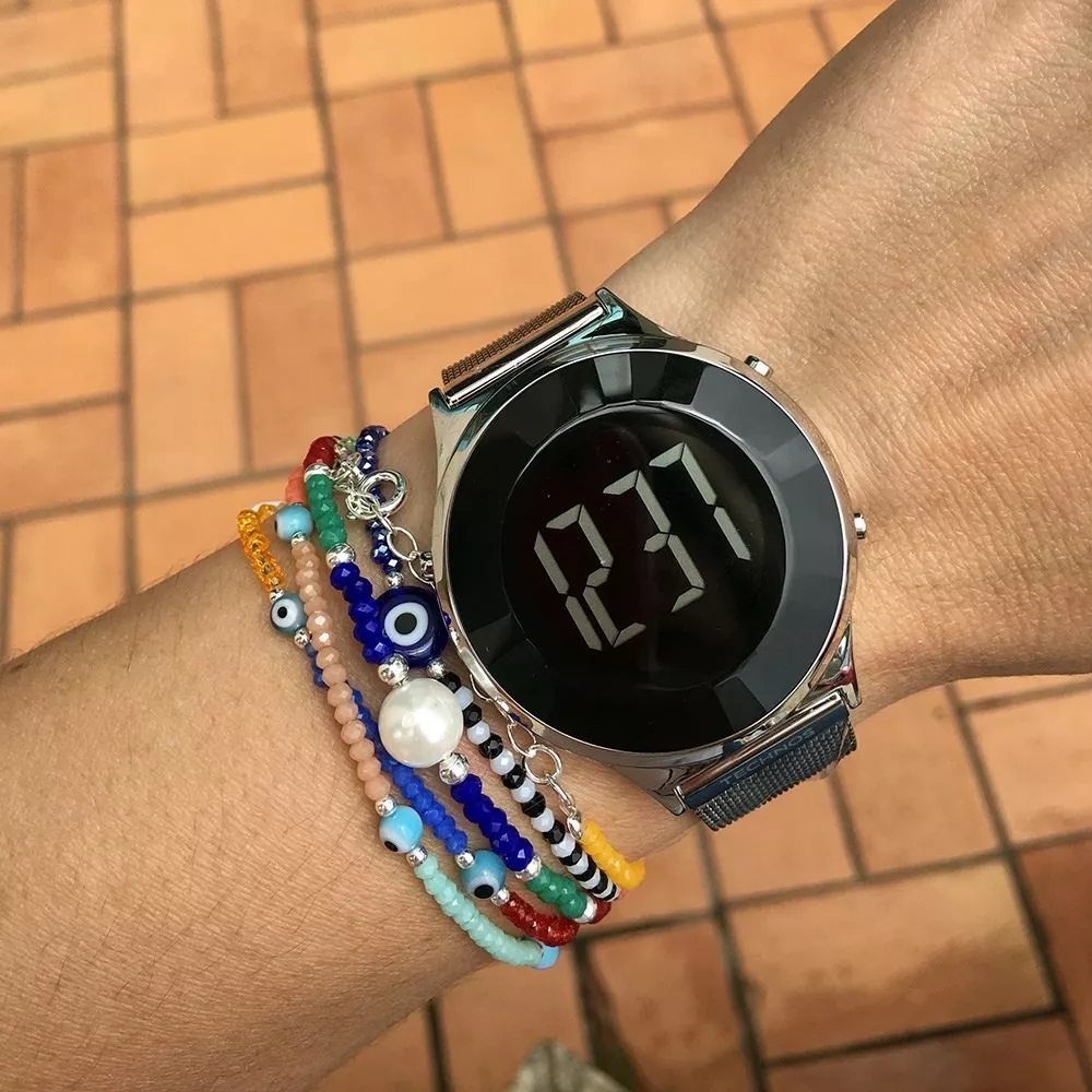 Relógio Technos Feminino Digital Prata – BJ3851AG/1P na Amazon
