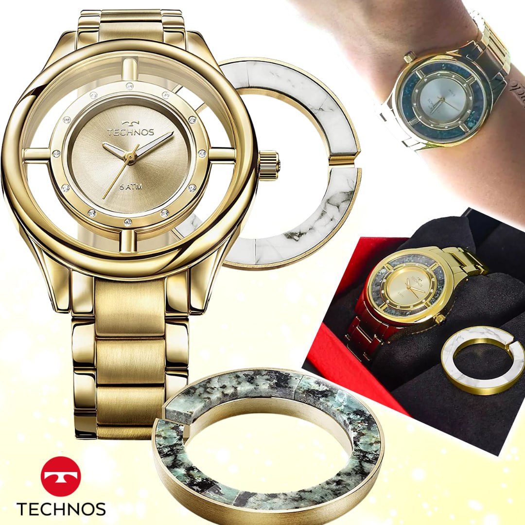 Relógio Technos Feminino Signature Dourado – GL30FK/4X na Amazon