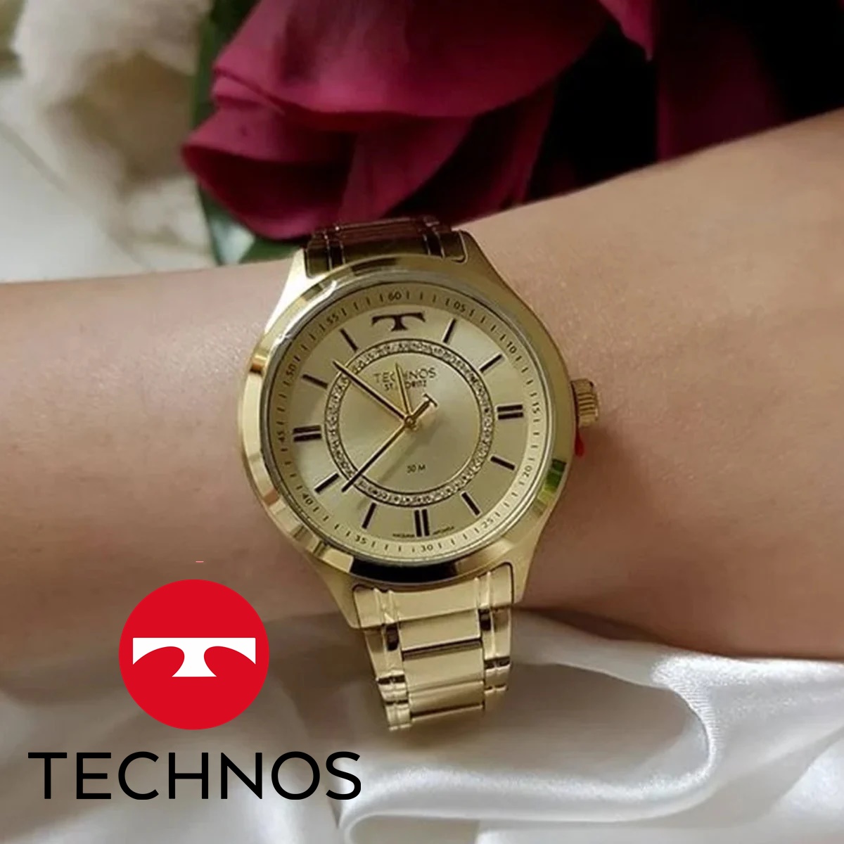 Relógio Technos Feminino St.moritz Dourado – 2036MMT/1D na Amazon