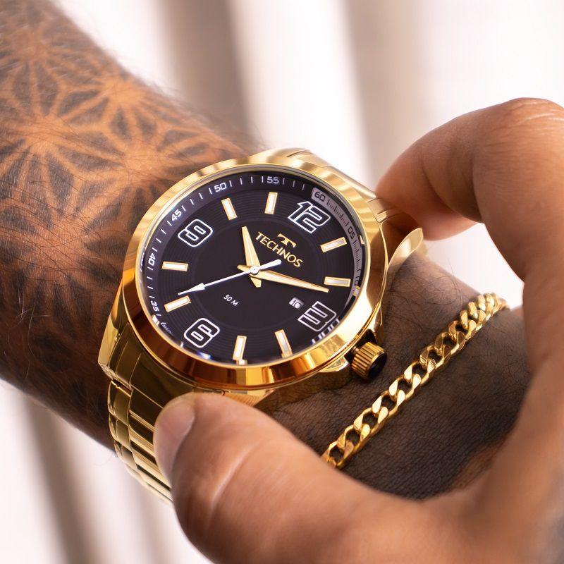 Relógio Technos Masculino Dourado Analógico 2115NBA/1D Garantia de Um Ano na Magazine Luiza