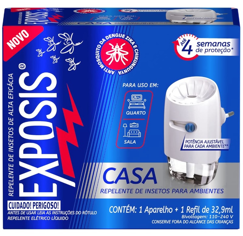 Repelente Elétrico Exposis Casa Aparelho e Refil 32.9ml, Exposis na Amazon