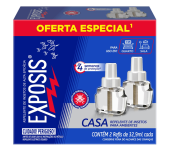 Repelente Eletrico Líquido Exposis Casa, Até 4 Semanas de Proteção, 2 Refis de 32,9ml Cada na Amazon