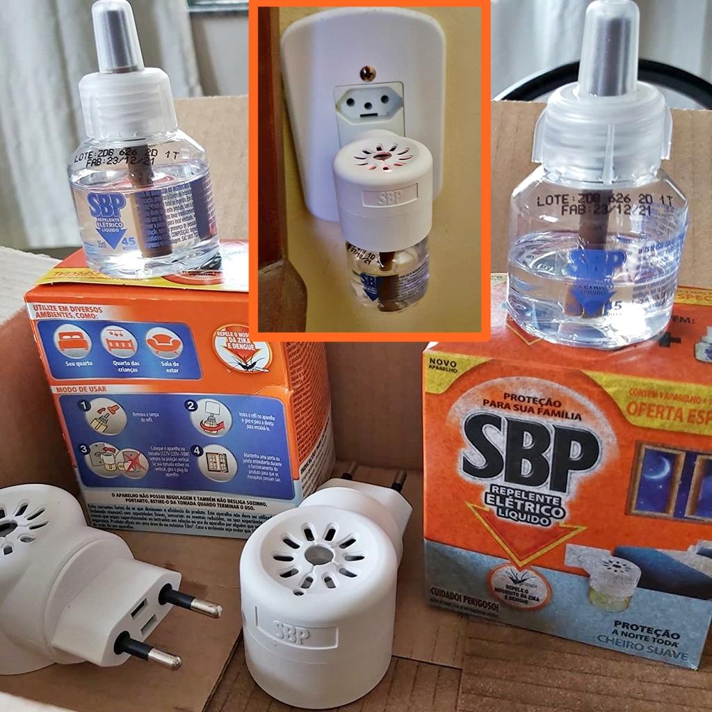 Repelente Elétrico Líquido SBP 45 Noites Cheiro Suave Novo Aparelho + Refil na Amazon