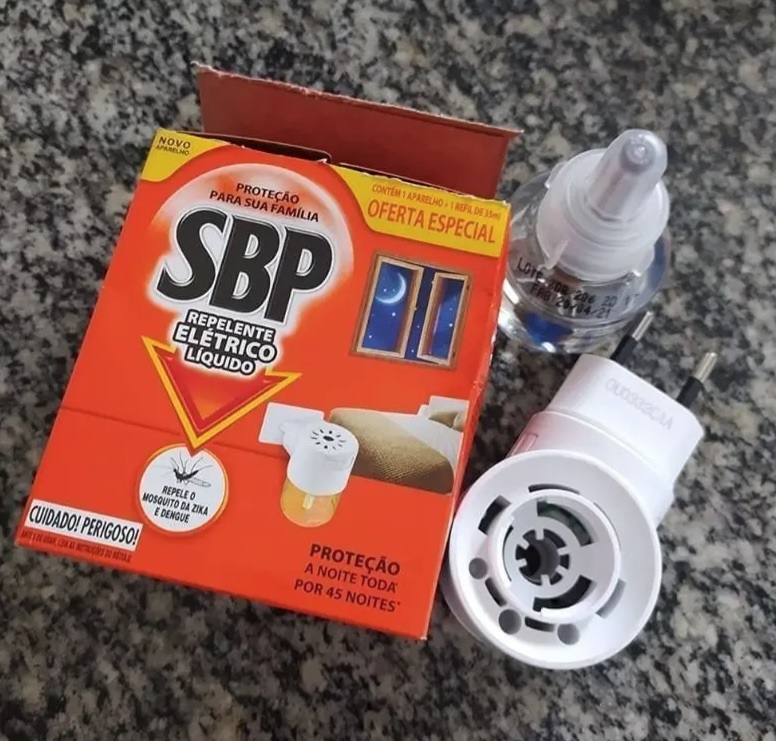 Repelente Elétrico Líquido SBP 45 Noites Novo Aparelho + Refil na Amazon