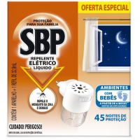 Repelente Elétrico Líquido SBP 45 Noites Novo Aparelho + Refil na Amazon