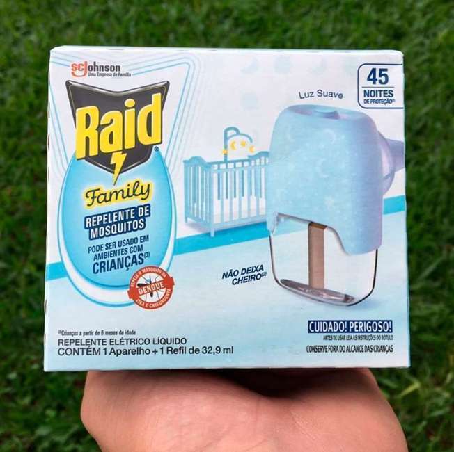Repelente Elétrico Raid Líquido 45 Noites Family Aparelho+Refil na Amazon