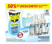 Repelente Eletrico Raid Líquido Family, 45 Noites, 2 Refis de 32,9ml na Amazon