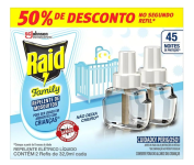 Repelente Elétrico Raid Refil Líquido – 45 Noites Family – 2 Unidades na Amazon