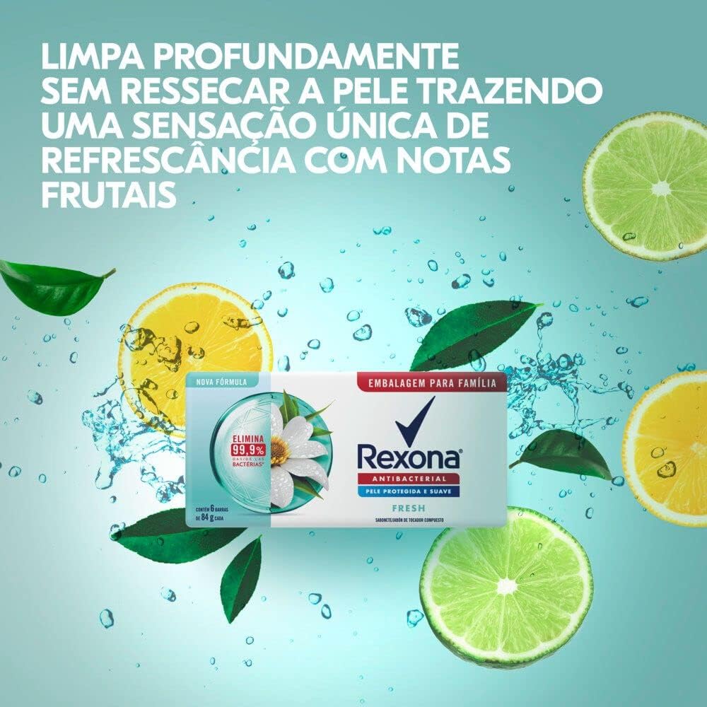 Rexona Sabonete Em Barra Fresh Pack 6 84G na Amazon