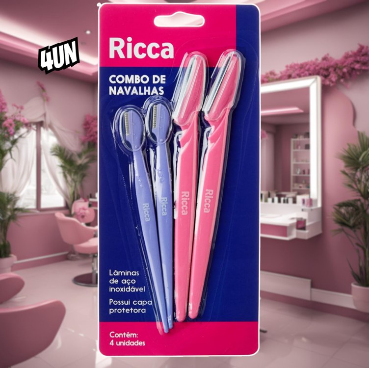 Ricca Conjunto com 4 Navalhas Para Sobrancelha na Amazon