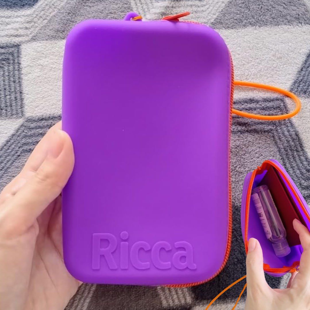 Ricca Necessaire De Silicone Pequena Roxa/Rosa na Amazon