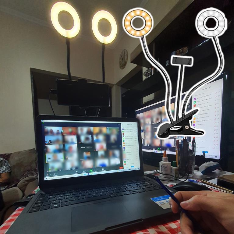 Ring light duplo com adaptador para smartfone da Greika na Amazon