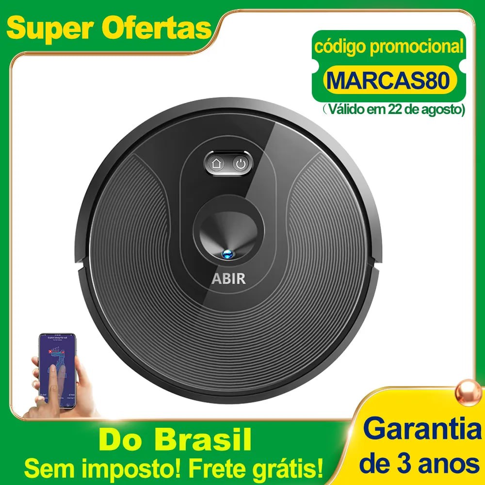 Robô Aspirador de pó ABIR X6 – Estoque no Brasil na Aliexpress