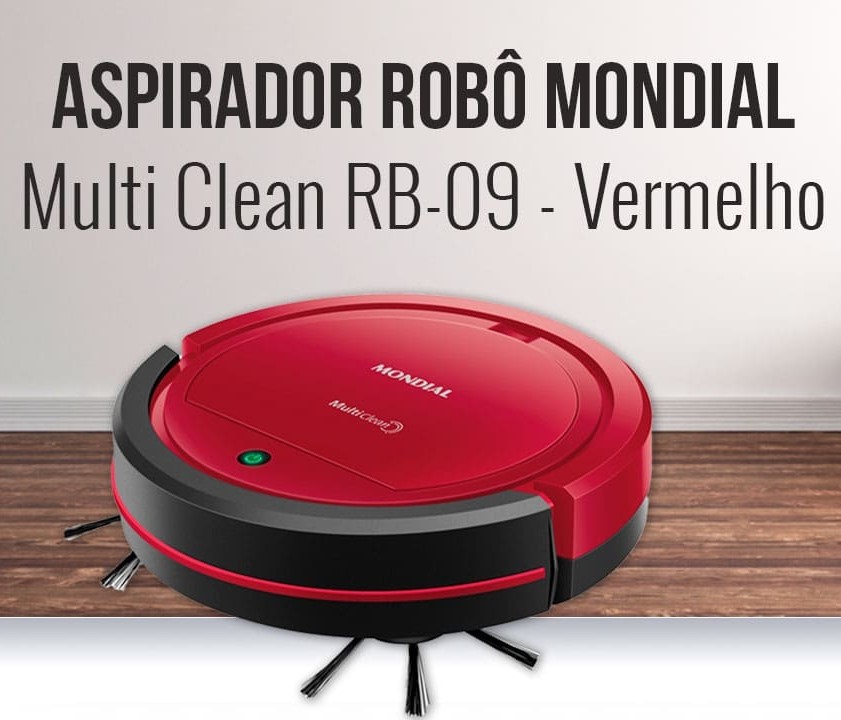 Robô Aspirador de Pó MultiClean, Mondial, Vermelho/Preto, 30W, Bivolt – RB-09 na Amazon