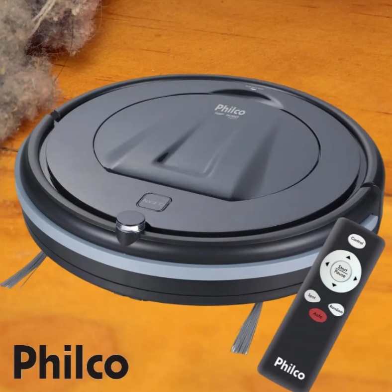 Robô Aspirador de Pó Philco PAS08C, Bivolt, Preto, Passa Pano Enquanto Aspira- 54903069 na Magazine Luiza
