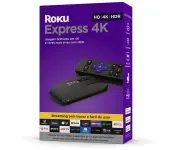 Roku Express 4K | Dispositivo de streaming HD/4K/HDR com controle remoto simples e botões de atalho. Inclui Cabo HDMI® Premium na Amazon