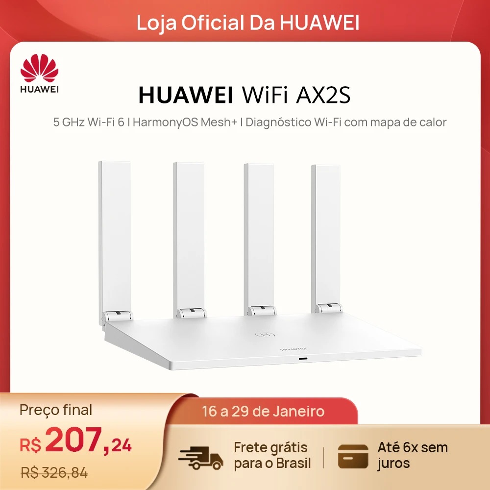 ROTEADOR HUAWEI AX2S QUAD CORE WIFI 6 na Aliexpress