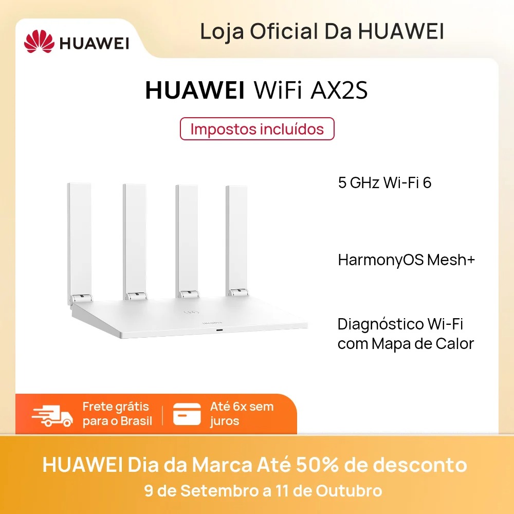 Roteador Huawei Ax2s, Wi-fi 6 5 Ghz, 4 Amplificadores, Rede Mesh na Aliexpress