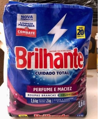 Sabão em Pó Brilhante Cuidado Total Roupas Brancas – e Coloridas Original 1,6kg na Magazine Luiza
