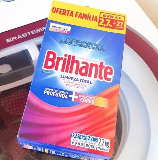Sabão em Pó Brilhante Limpeza Total 2,2kg na Amazon