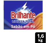 Sabão em Pó Brilhante Limpeza Total – 1,6kg na Amazon