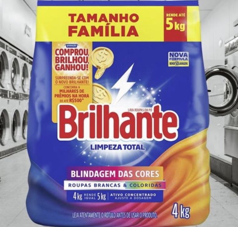 Sabão em Pó Brilhante Roupas Brancas e Coloridas Blindagem das Cores – 4kg na Ponto