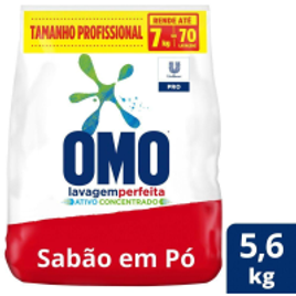 Sabão em Pó Omo Lavagem Perfeita Concentrado Profissional - 5,6kg na Extra