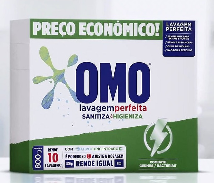 Sabão em Pó Omo Lavagem Perfeita Sanitiza e Higieniza – 800g na Extra