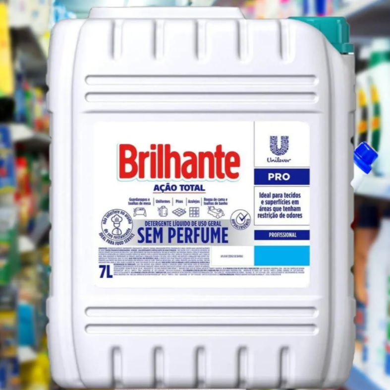 Sabão Líquido Brilhante Ação Total Profissional Sem Perfume 7L – 1 Unidade na Casas Bahia