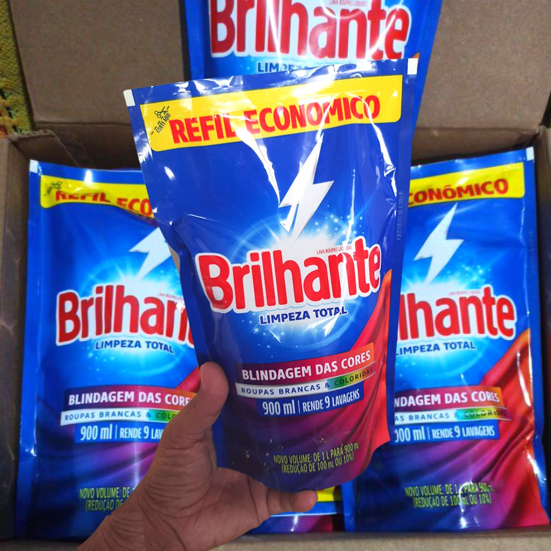 Sabão Liquido Brilhante Limpeza Total Refil 900 Ml, Brilhante na Amazon